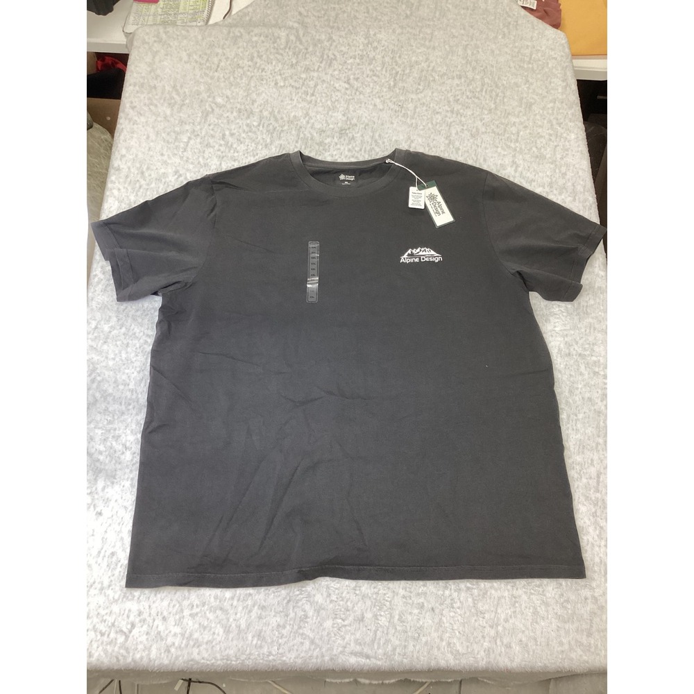 Alpine Design Mens XXL Midnight Black Organic Cotton Graphic Hike Tee ADM24100